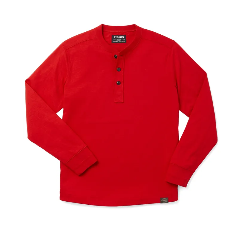 Men‘s Double Layer Henley - Red - Small