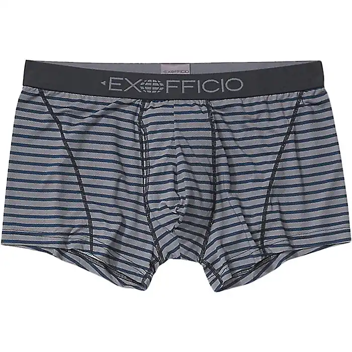 Men‘s Give-n-go Sport 2.0 Boxer Brief 3in - Steel Onyx Caspian Stripe - 2XL