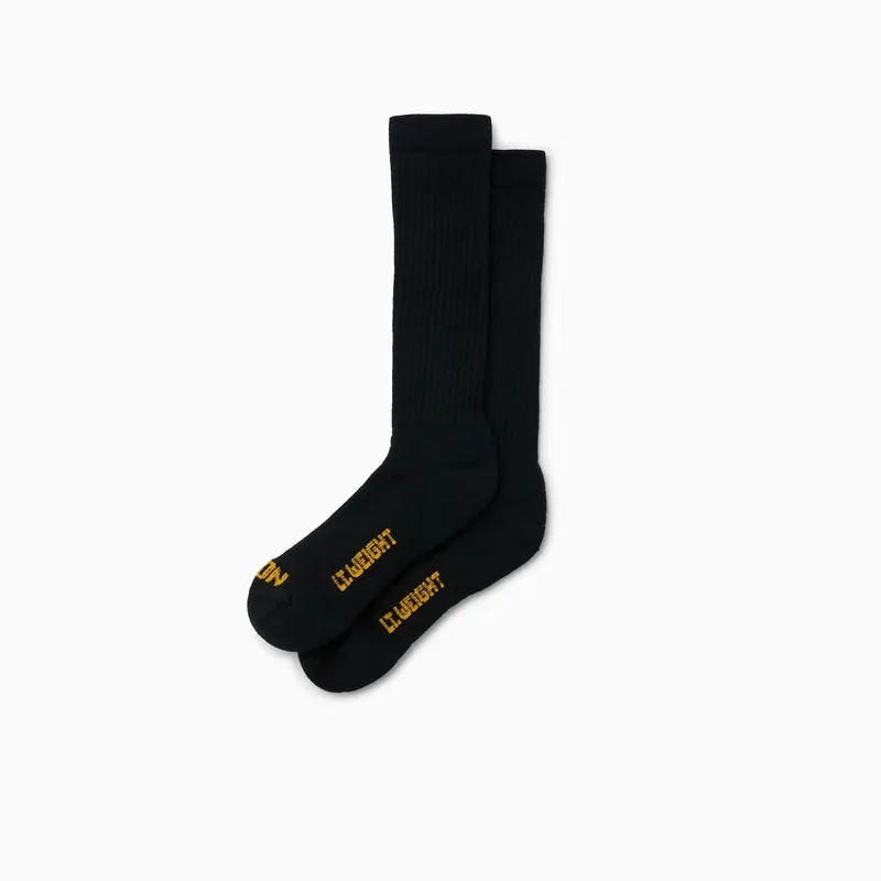 Lightweight Traditional Crew Sock - Black - XL