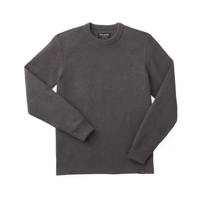 Men‘s Waffle Knit Thermal Crew - Charcoal - XS