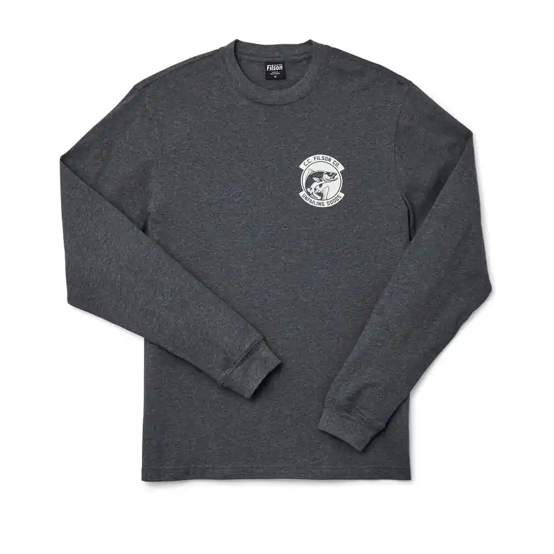 Men‘s Long Sleeve Ranger Graphic T-shirt - Dark Heather Gray/Fish - Small