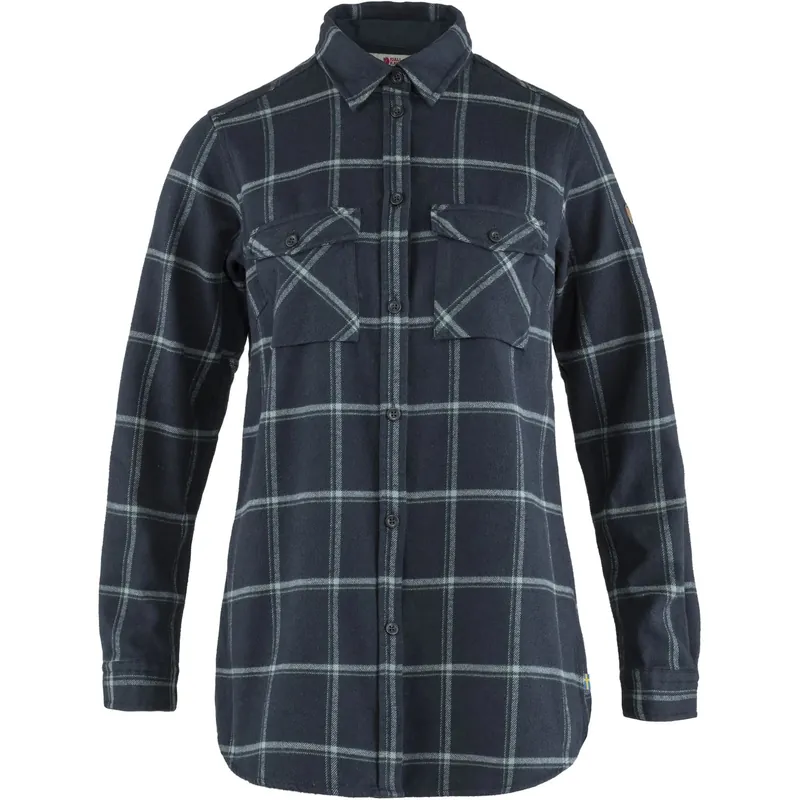 Women‘s Ovik Twill Shirt Ls - Dark Navy-steel Blue - XS