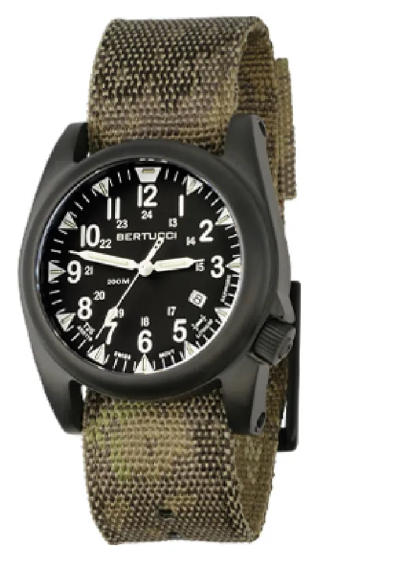 A-5s Ballista Illuminated - Black Dial- 335pnc A-tacs Brown Au Pantera Camo Webbing Band