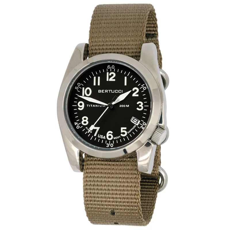 A-11t Americana Officers Edition - Onyx Black Dial- 140hp Dk. Khaki Nylon Band