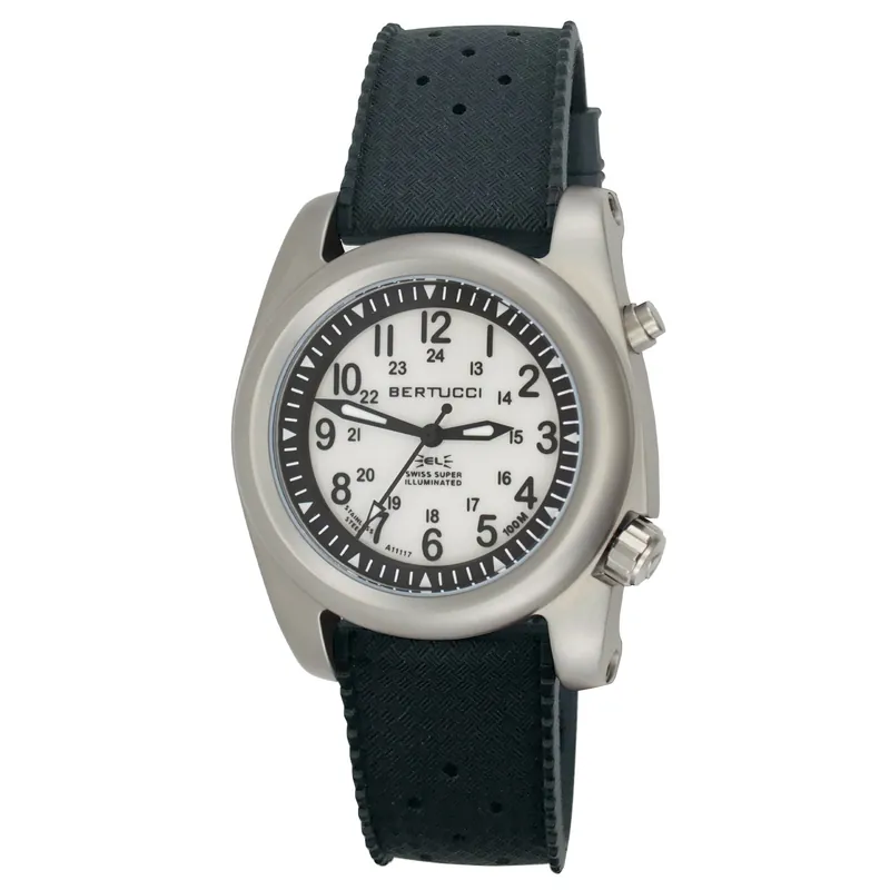 A-2sel Super Illuminated - Ghost Gray El Dial- 335 Perforated Rubber Two-piece Band