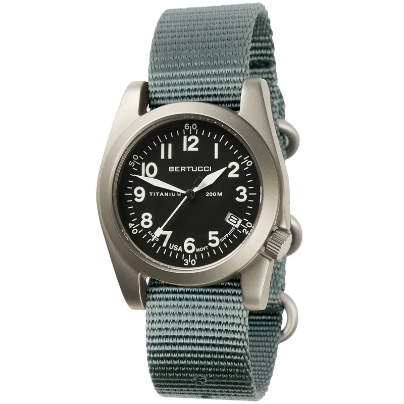 A-11t Americana - Black Dial- 354 Vintage Drab Nylon Band