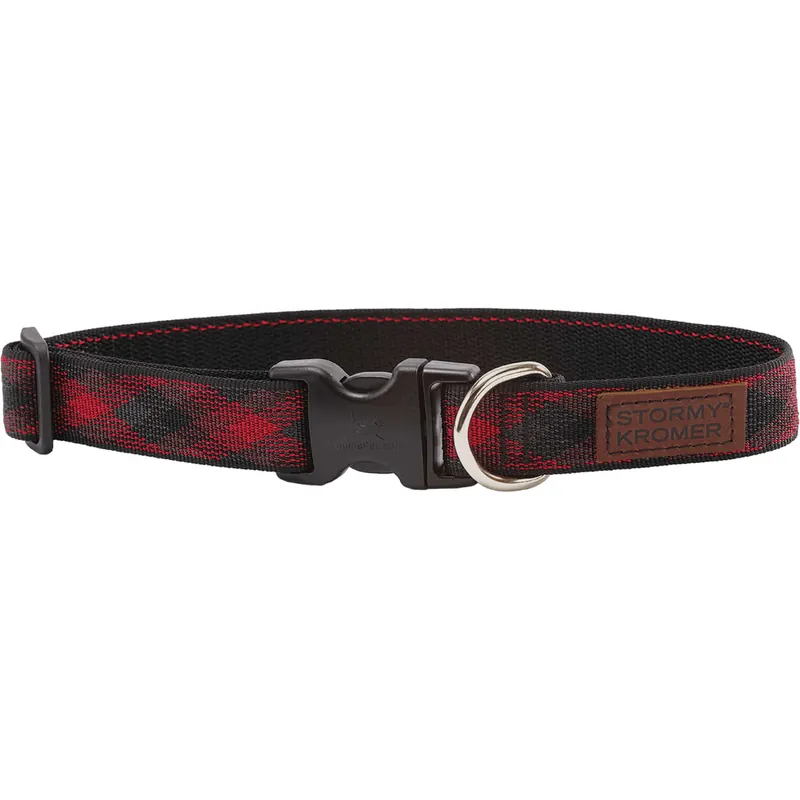 Nylon Collar - Red/black Plaid - Medium