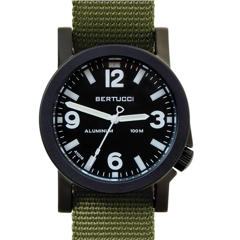 A-6a Experior - Black Dial Black Case Forest Nylon