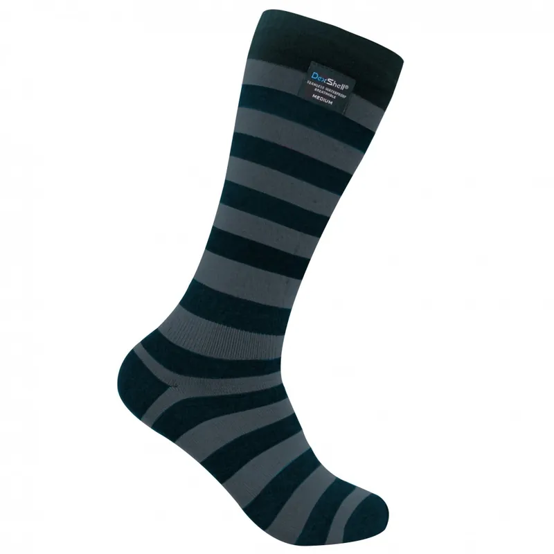 Dexshell Longlite Sock - Gray Stripe - Small