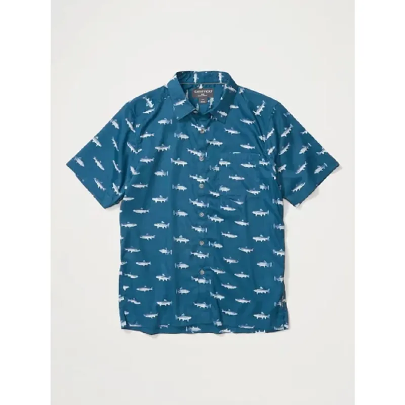 Men‘s Next-to-nothing Pindo Print Short Sleeve - Galaxy Trout Party - Small
