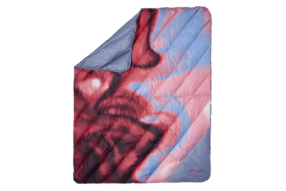 Galactic Down Blanket - Cranberry/atmosphere