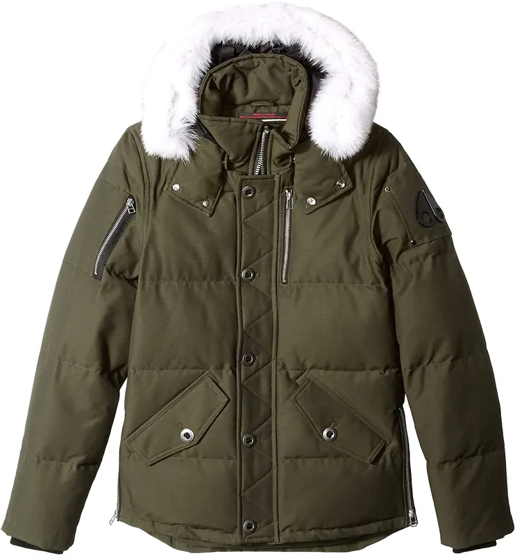 Men‘s 3q Jacket - Army/natural Fox Fur - XL