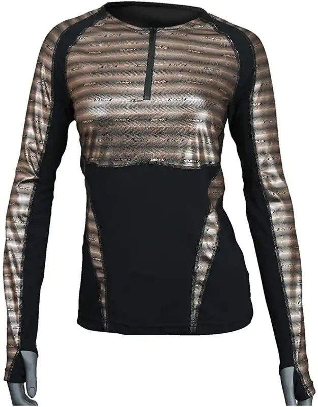 Women‘s Heatwave Mapped Long Sleeve 1/4in Zip Top - Rose Gold - Medium