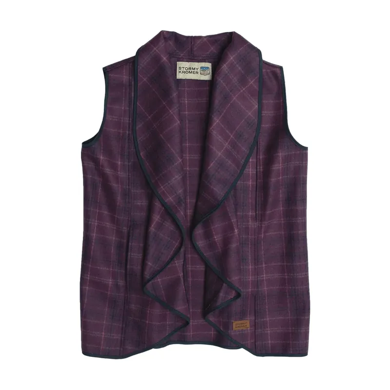 Women‘s Waterfall Vest - Plum Passion Plaid - Medium