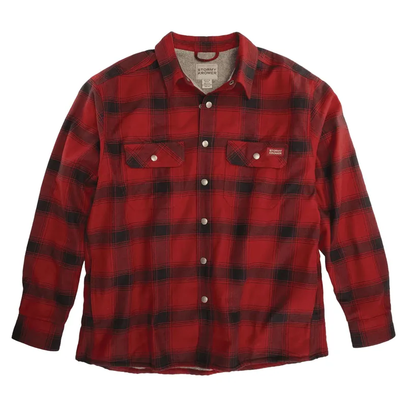 Men‘s Camp Shirt Jacket - Red/black Plaid - XL
