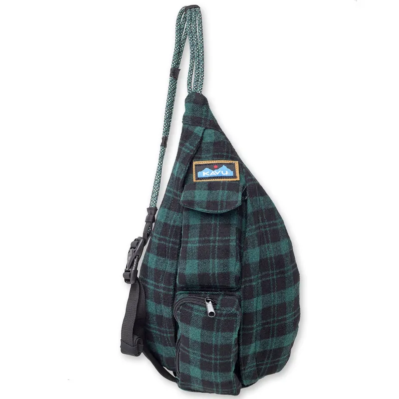 Mini Plaid Rope Bag - Hunter