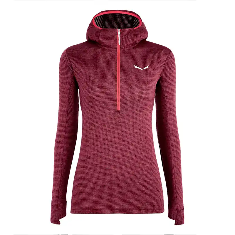 Women‘s Puez Wo Active Pl Half Zip Hoody - Rose Red/black Out - Medium