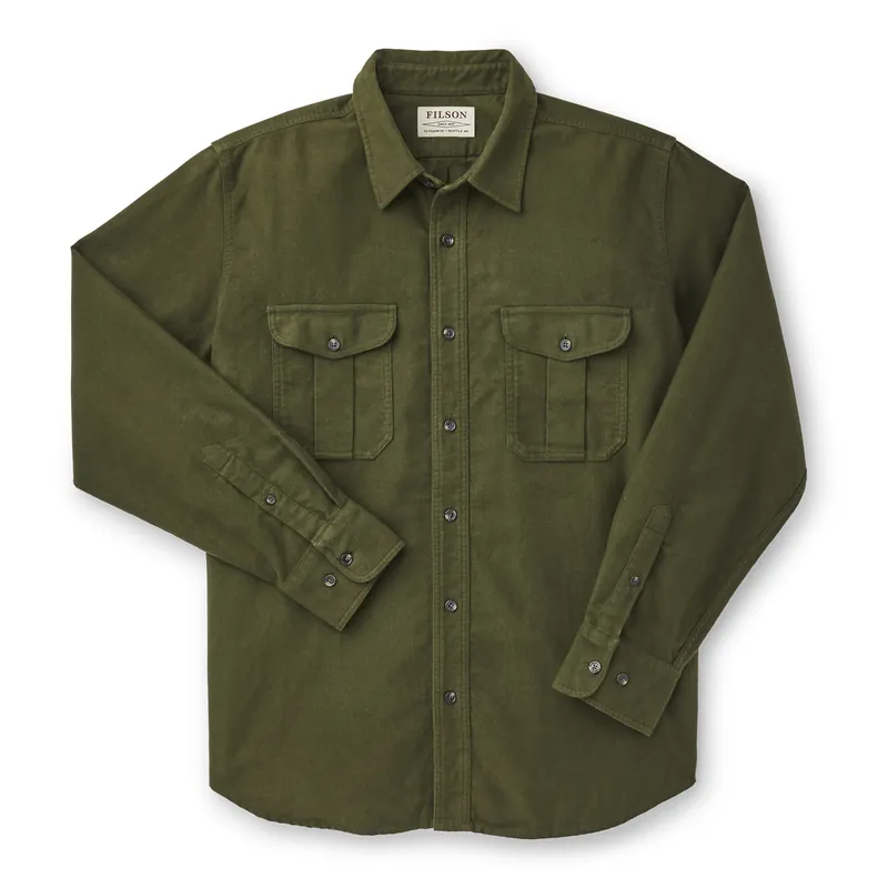 Men‘s Moleskin Seattle Shirt - Dark Olive - 2XL