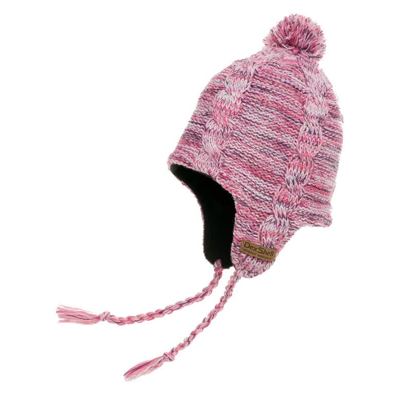 Dexshell Beanie Earflap Heather Orchid - One Size
