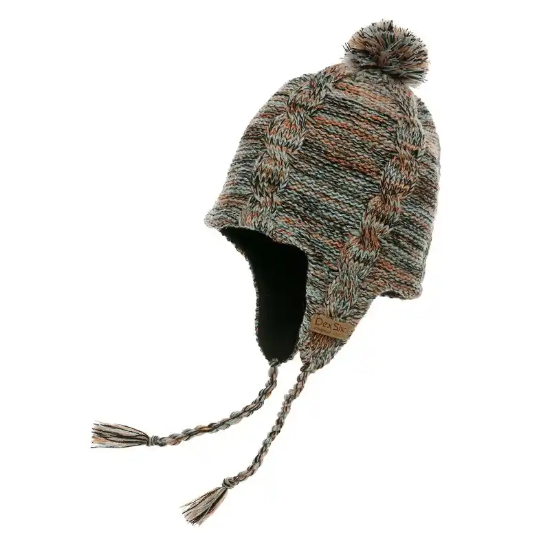 Dexshell Beanie Earflap Heather Maroon - One Size