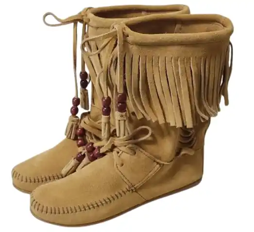 Women‘s Woodstock Fringe Boot Tan - 5