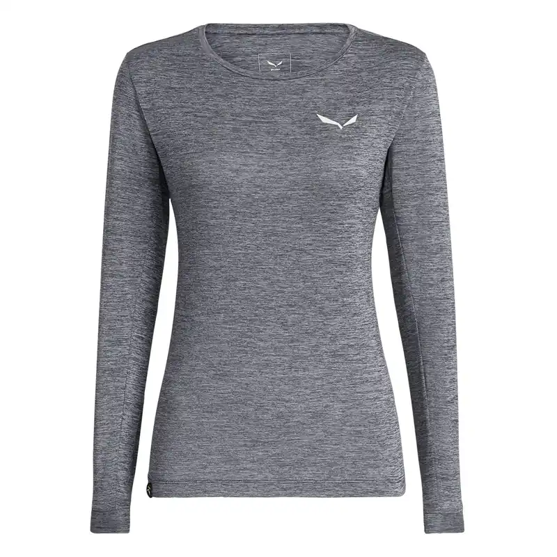 Women‘s Puez Melange Dry L/s Tee - Quiet Shade Melange - Large