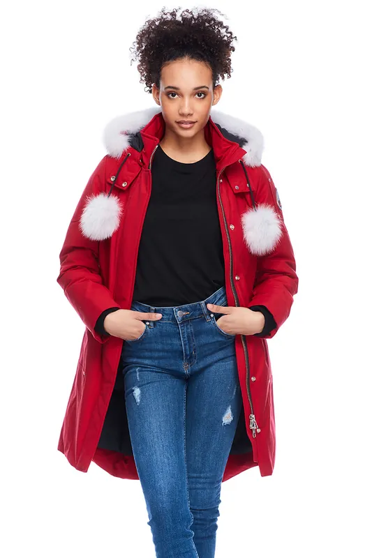 Women‘s Stirling Parka - Deep Red W/ Natural Fur - Medium