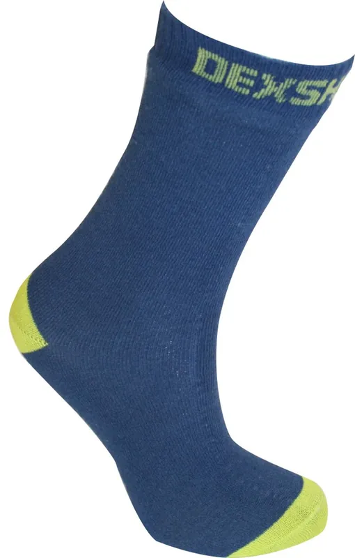 Ultra Thin Crew Socks - Navy/lime - Small