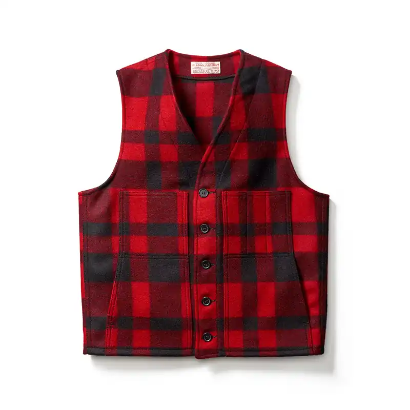 Men‘s Mackinaw Wool Vest - Red/Black - XS