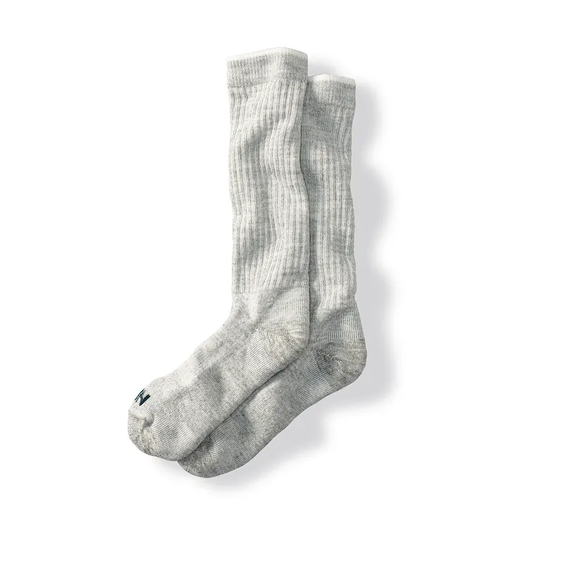 64014 Lightweight Traditional Crew Sock Grey Heather - XL