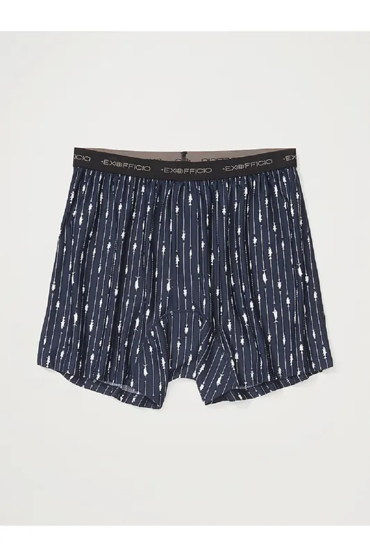 Men‘s Gng Printed Boxer - Navy Fish Hook - Small