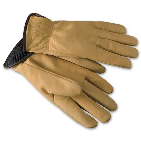62022 Merino Wool Lined Goatskin Gloves Tan - SM