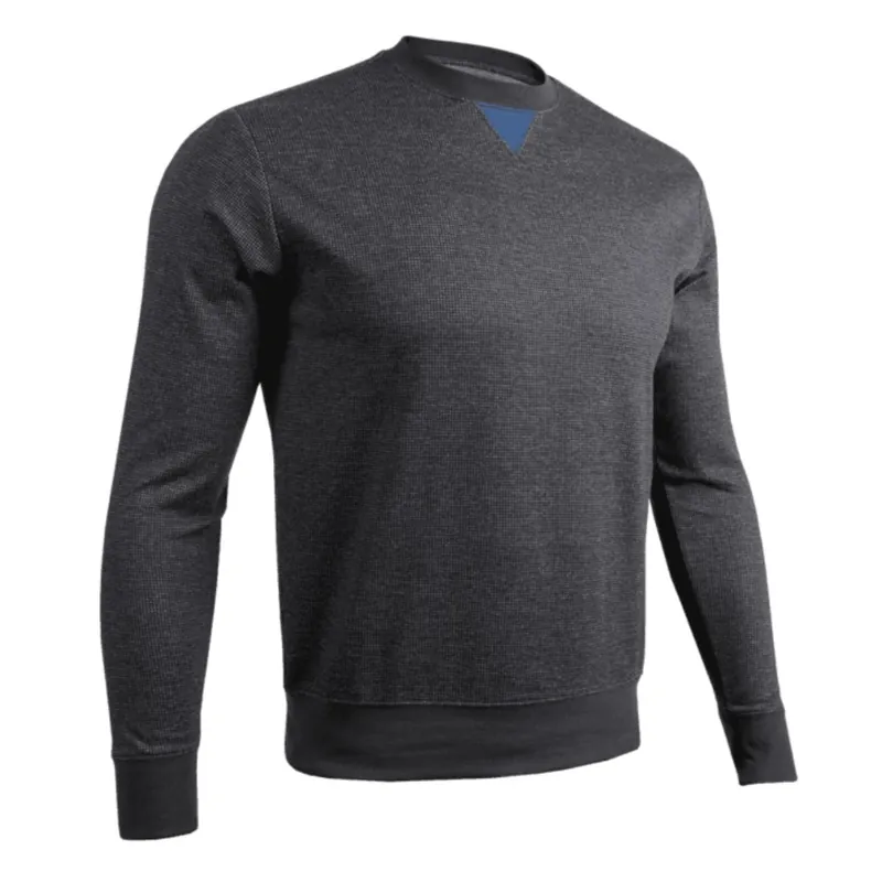 Men‘s Ls Crew Pullover - Black/grey - Small