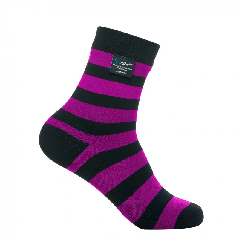 Dexshell Ultralite Bamboo Sock Black Stripe/Pink - L