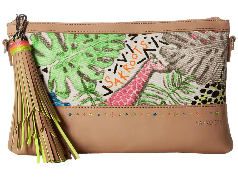 Sakroots Seni Gypset Clutch - Neon Wildlife
