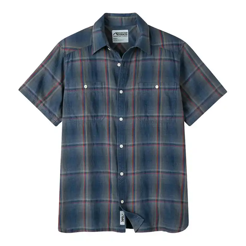 Men‘s Ace Indigo SS Shirt Indigo Plaid - Small