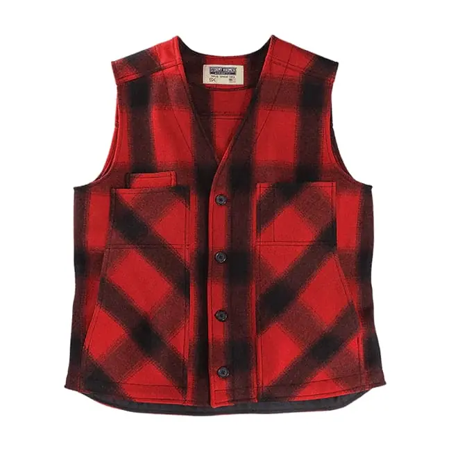 The Button Vest - Red/black Plaid - MD