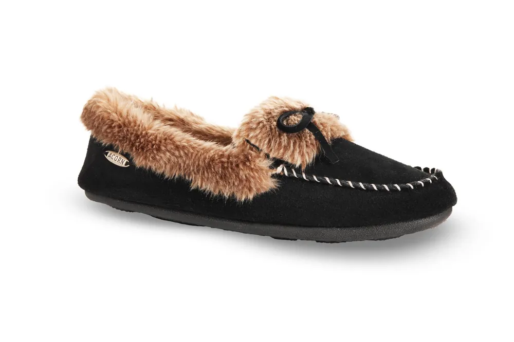 Women‘s Cozy Fur Moc - Black - S