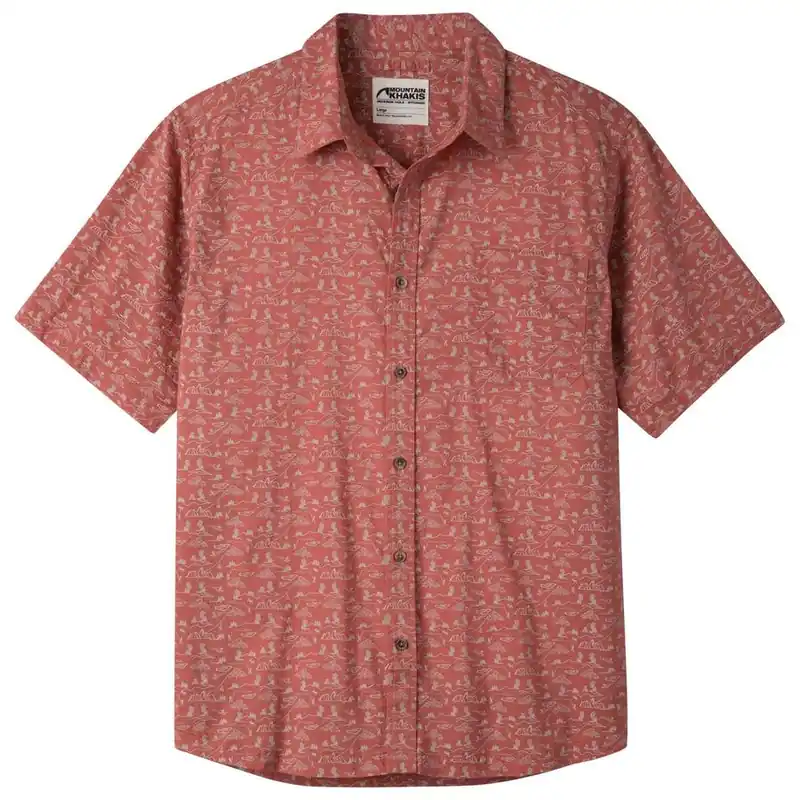 Men‘s Outdoorist Signature Print Shirt - Rojo - Small