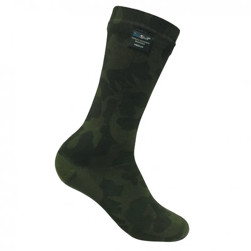 Dexshell Waterproof Camouflage Sock Olive Green Camo - S
