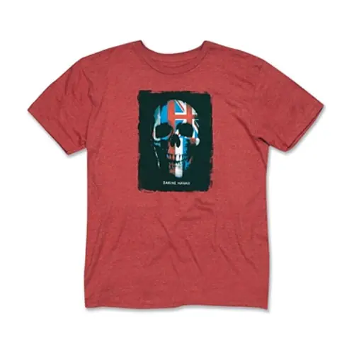 Skull Flag Short Sleeve T-Shirt Red Heather - SM